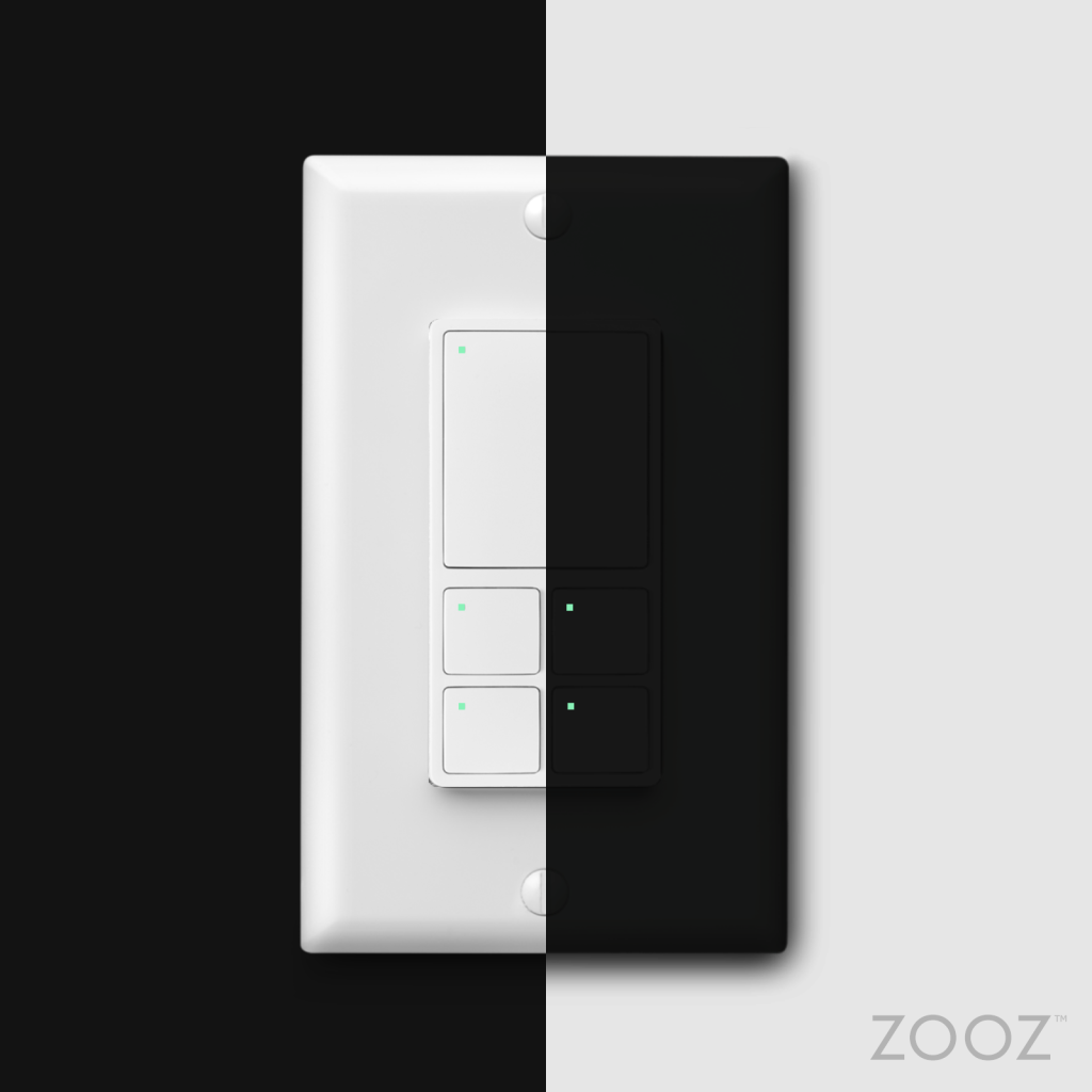 Zooz Dimmer and Scene Controller comes in white and black colors
