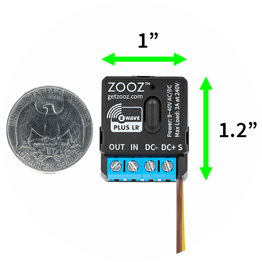 Zooz Z-Wave Long Range Low Voltage XS Relay ZEN58 800LR Size Comparison