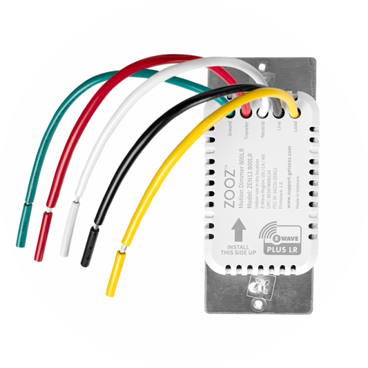 Zooz Z-Wave Long Range Motion Dimmer ZEN12 pigtail wires