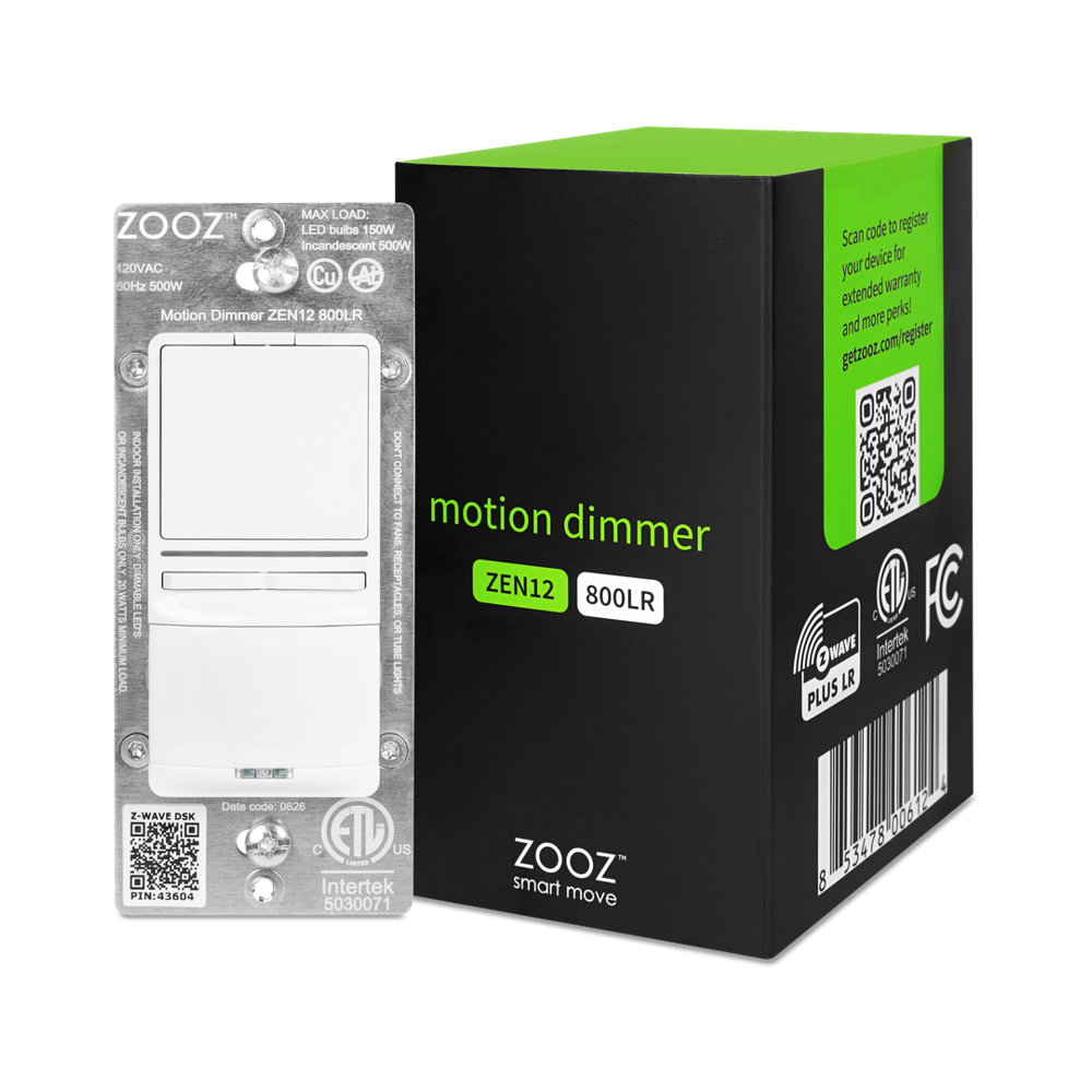 Zooz Z-Wave Long Range Motion Dimmer ZEN12 packshot view