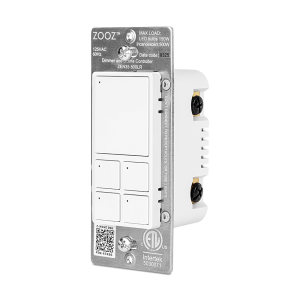 Zooz Dimmer and Scene Controller ZEN35 semiprofile view